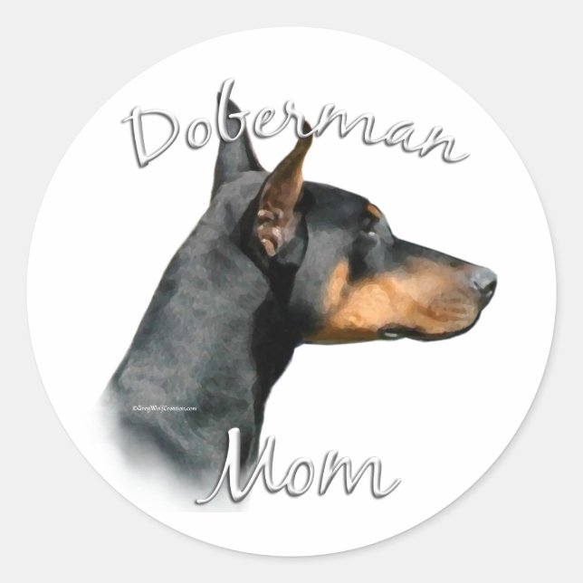 Rond Black Doberman Maman - Sticker (Devant)
