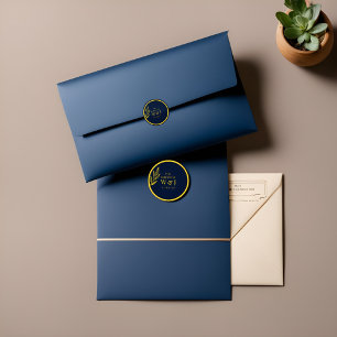 Rond bleu et or : sticker maker en ligne : mariage
