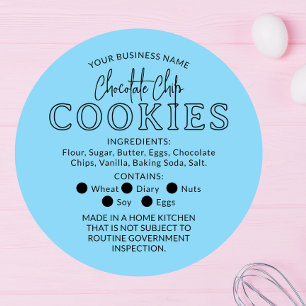 Rond Bleu Noir Chocolat Cookies Droit Cottage Sticker