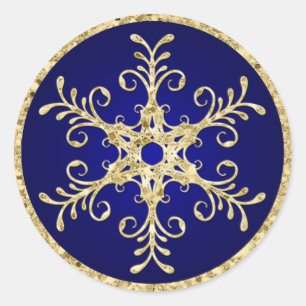 Rond Bleu, Parties scintillant d'or REGARDER Sticker Ma