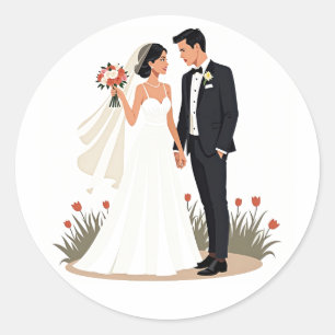 Rond Bliss Beurrés - Sticker Mariage Couple