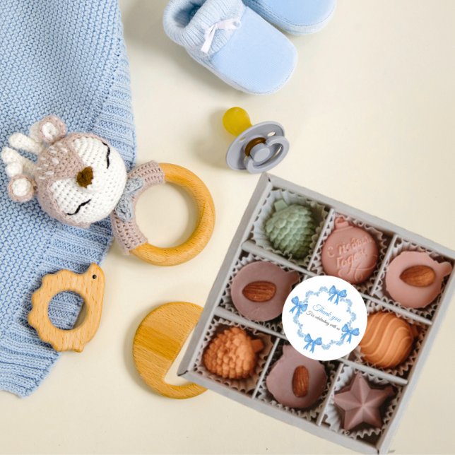 Rond Blue Birthday Thank You Sticker (Créateur téléchargé)