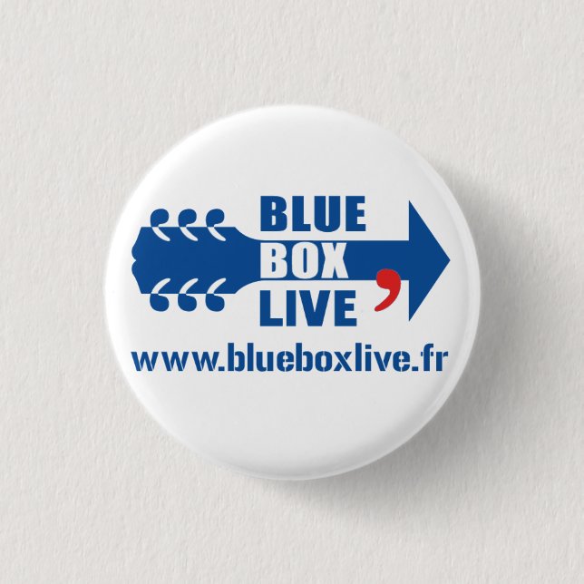 Rond Blue Box Live swipes in 1 Inch Round Button (Front)