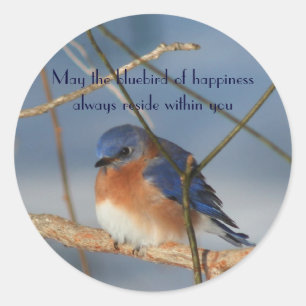 Rond Bluebird Of Happiness Sticker Inspirant