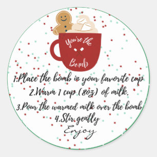 Rond Bombe à chocolat chaud Sticker à cacao chaud