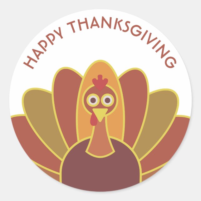 Rond Bon thanksgiving simple Turquie | Sticker (Devant)