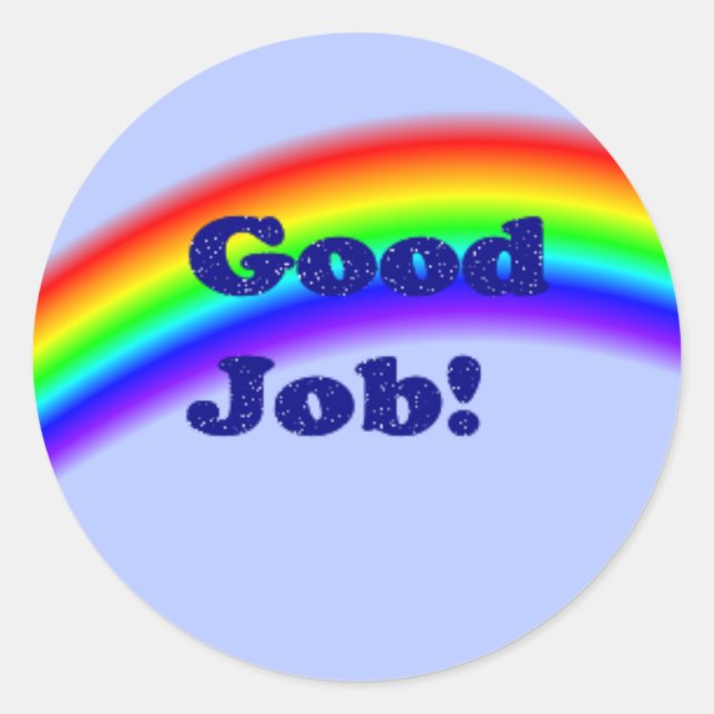 Rond Bon travail Sticker Arc-en-ciel, petit (Devant)