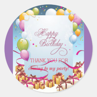 ROND BONJOUR D'ANNIVERSAIRE ROUND CLASSIC STICKER