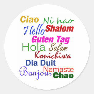 Rond Bonjour Dans Plusieurs Langues Sticker
