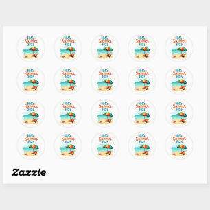 Rond Bonjour Été 2025 🏖️ Sticker Plage