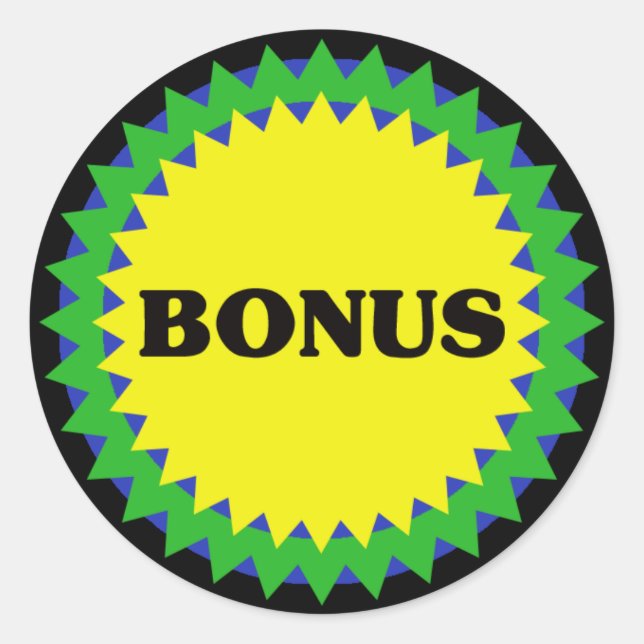 Rond BONUS Sticker de vente au détail (Devant)