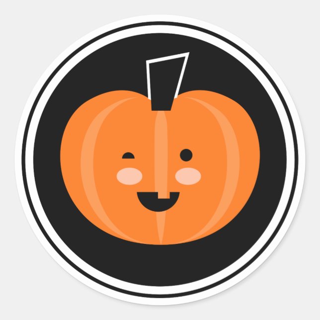 Rond Boo ! Sticker Citrouille Halloween (Devant)