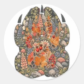 Rond Botanical Fox Paw Autumn Hedgerow Nature Sticker