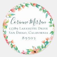 Botanical Island Floral Adresse de retour Sticker