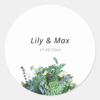 Rond Botanical Wildflower Wedding Sticker