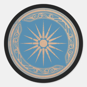 Rond Bouclier grec avec Sticker Sun Vergina