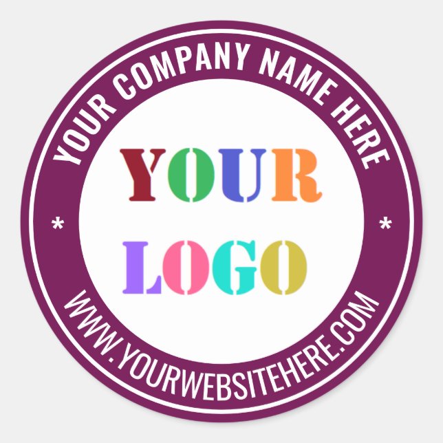 Rond Branded Company Logo Text Round Sticker Template (Devant)