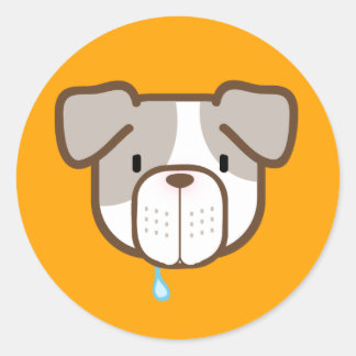 Rond Bright Orange Otisu Pit Bull Sticker