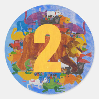 Rond Brown Bear 2nd Birthday Sticker
