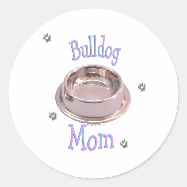 Rond Bulldog Mom - Sticker (Devant)