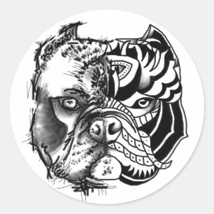 Rond BULLDOG STICKER - Croquis/Tribal