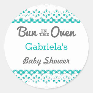 Rond Bun Dans Le Baby shower Du Four Favoriser Sticker