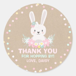 Rond Bunny Anniversaire Fête Favoriser Tag Un Sticker B