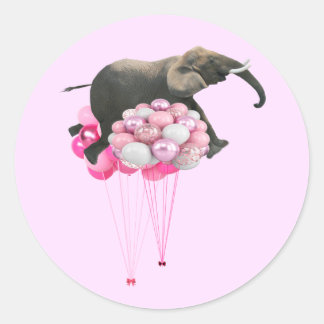 Rond Buoyant Elephant Pink Sticker
