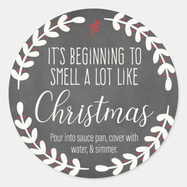 Rond Ça commence à sentir comme Sticker de Noël 2 (Devant)