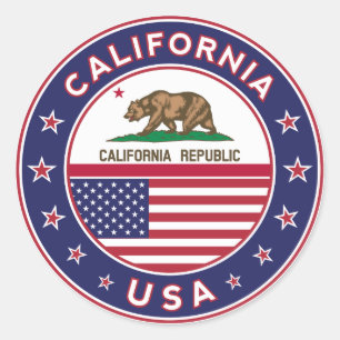 Rond Californie, USA States, Californie sticker
