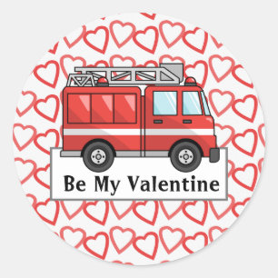 Rond Camion D'Incendie Et Sticker Coeur