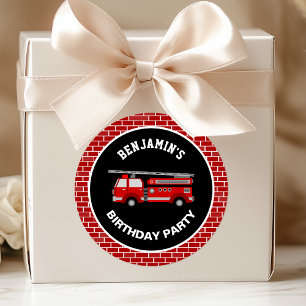 Rond Camion Fête d'anniversaire Favoriser Sticker