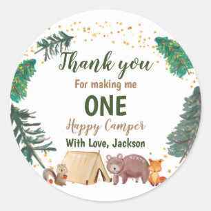 Rond Camper Watercolor Sticker Merci 1er anniversaire