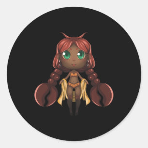 Rond Cancer Chibi Anime Cute Girl Sticker Solo