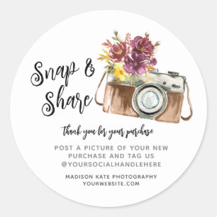 Rond Capture et partage de l'appareil photo Sticker d'a