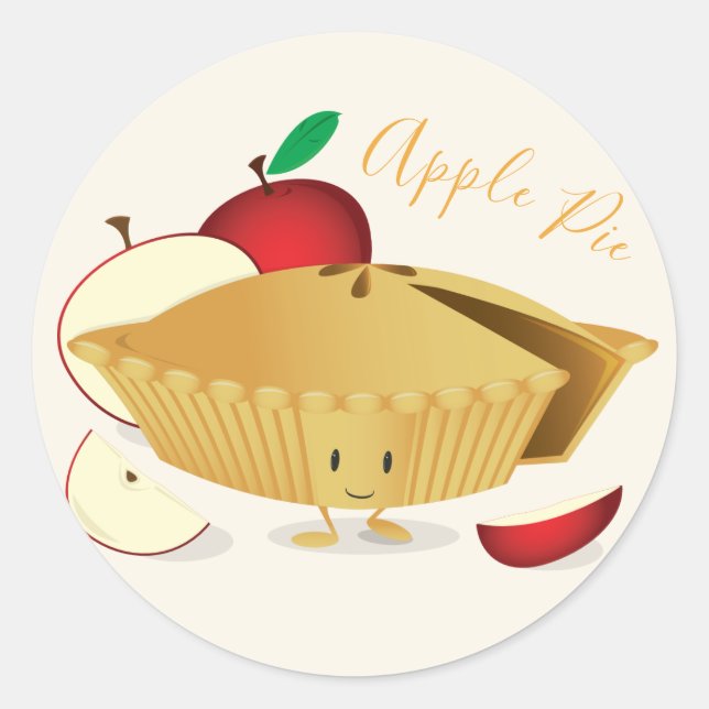 Rond Caractère à tarte Apple | Sticker (Devant)