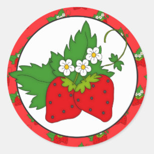 Rond Caricature Fruit fraise fun sticker