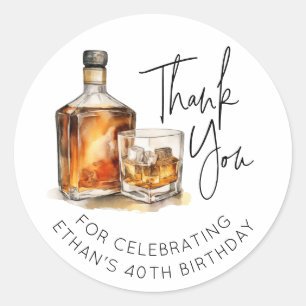 Rond Carte 40e anniversaire Whiskey / Sticker Bourbon F