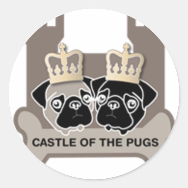 Rond castle of the pugs sticker transparent (Devant)