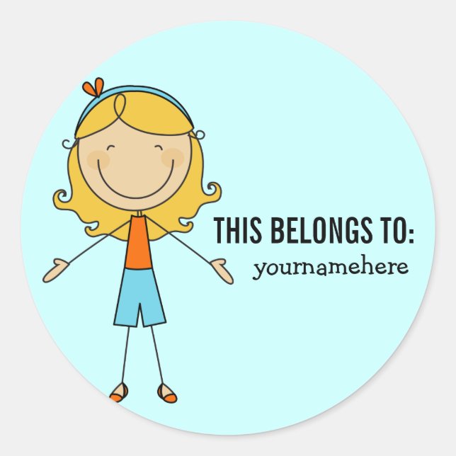 Rond CELA APPARTIENT À Sticker pour une fille (Devant)