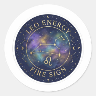 Rond  Celestial Leo Energy Zodiac Constellation Sticker