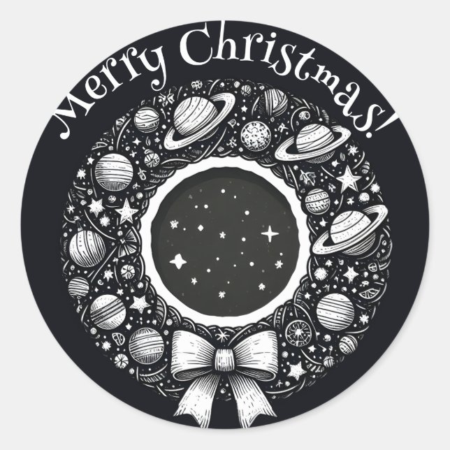 Rond Celestial Wreath with Stars Sticker (Devant)