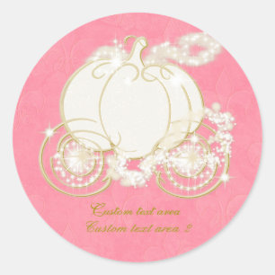 Rond Cendrillon Sticker élégant pour transport rose et 