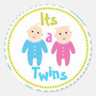 Rond c'est un Baby shower Sticker jumeau