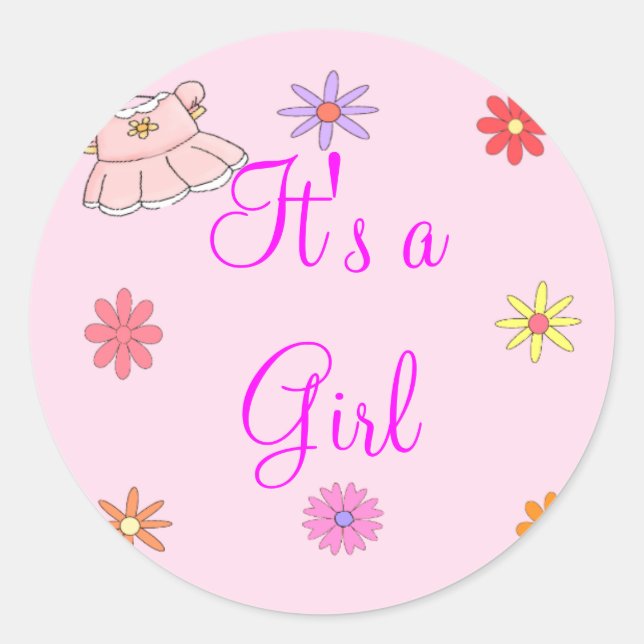 Rond C'est un Sticker pour fille (Devant)