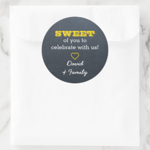 Rond Chalkboard Gold Sweet Treat Sticker sac