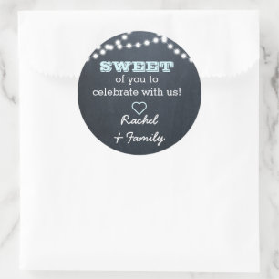 Rond Chalkboard Lights Aqua Sweet Treat Sticker