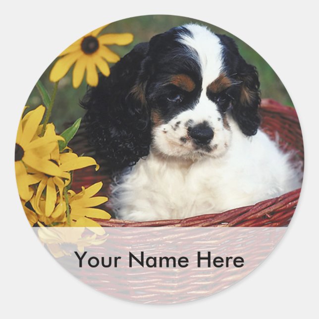 Rond Chariot et fleurs dans une boîte Sticker (Devant)