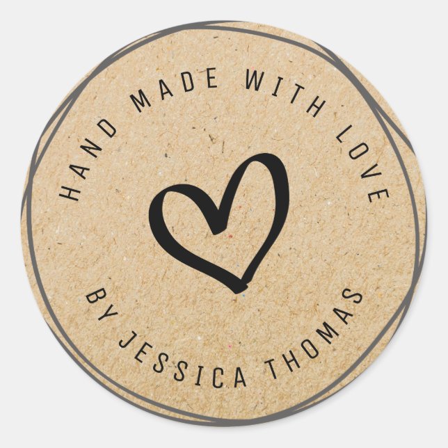 Rond charmant script Sticker artisanal artisanal (Devant)
