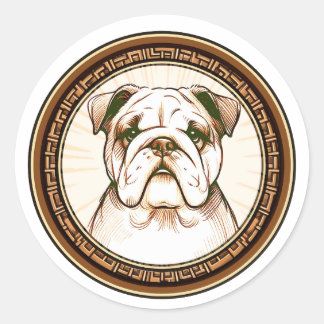 Rond Charming Bulldog Digital Sticker